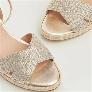 L.K. Bennett Santana Gold Lurex Rope Wedges